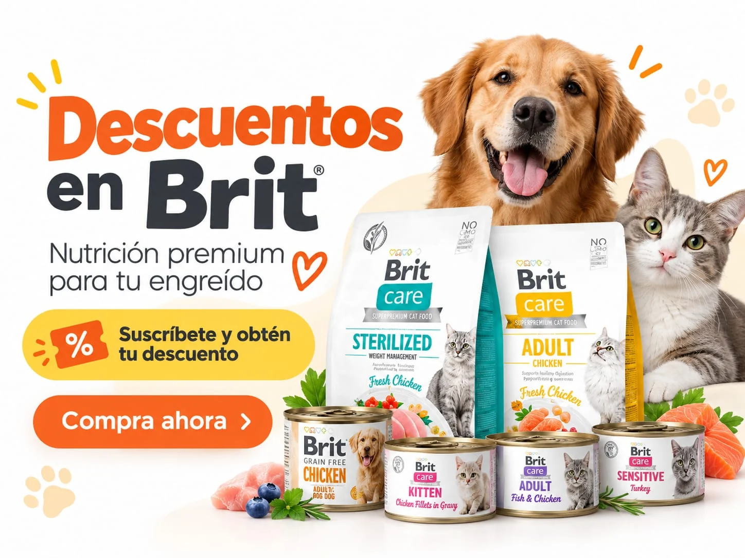 Descuentos en Brit para perros y gatos